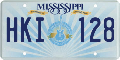 MS license plate HKI128