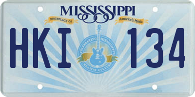 MS license plate HKI134
