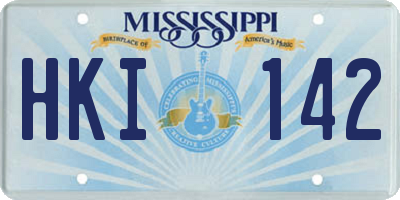 MS license plate HKI142