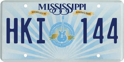 MS license plate HKI144