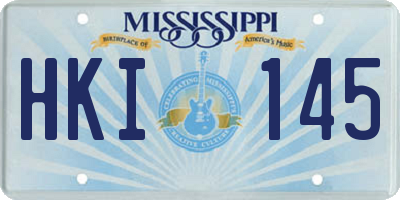 MS license plate HKI145