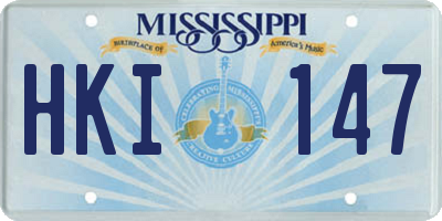MS license plate HKI147