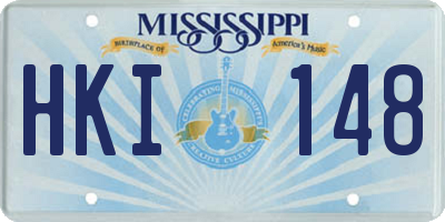 MS license plate HKI148