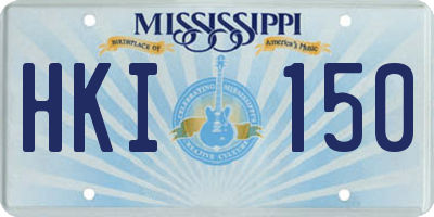 MS license plate HKI150