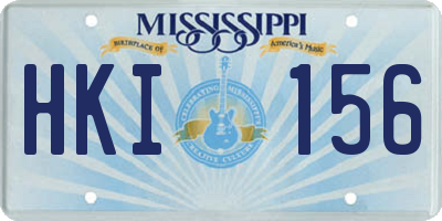 MS license plate HKI156