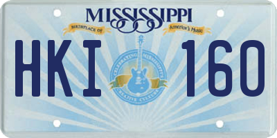 MS license plate HKI160