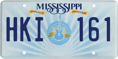 MS license plate HKI161