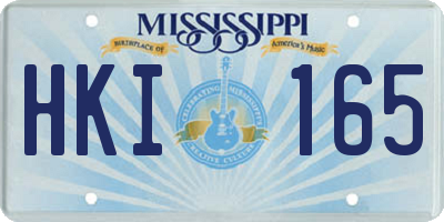 MS license plate HKI165