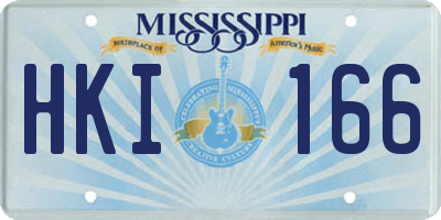 MS license plate HKI166