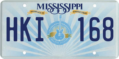 MS license plate HKI168