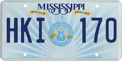 MS license plate HKI170