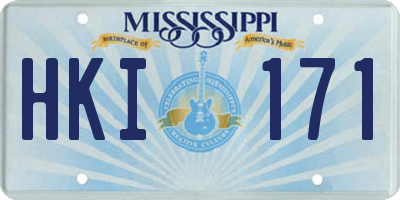 MS license plate HKI171