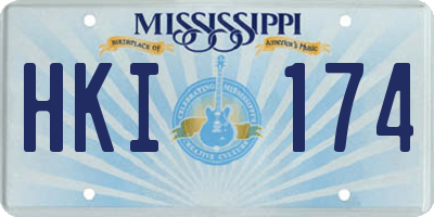 MS license plate HKI174