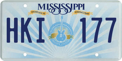 MS license plate HKI177