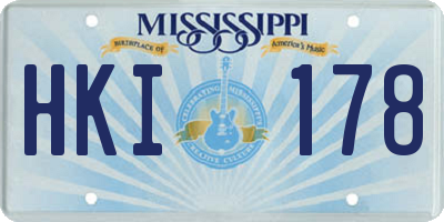 MS license plate HKI178