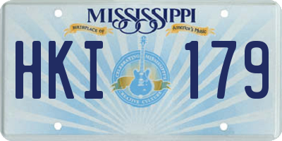 MS license plate HKI179