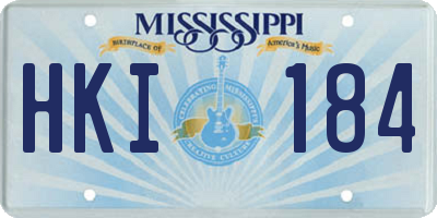 MS license plate HKI184