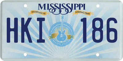 MS license plate HKI186