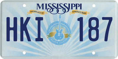MS license plate HKI187