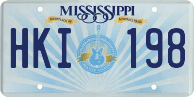 MS license plate HKI198