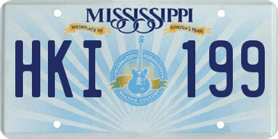 MS license plate HKI199