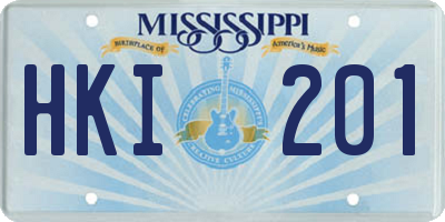 MS license plate HKI201