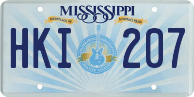 MS license plate HKI207