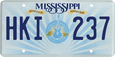 MS license plate HKI237