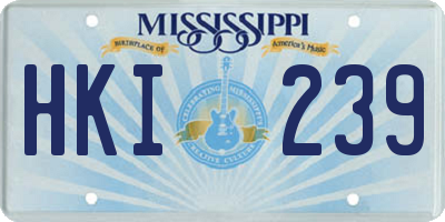 MS license plate HKI239