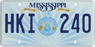 MS license plate HKI240