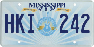 MS license plate HKI242