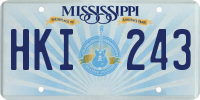 MS license plate HKI243