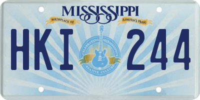 MS license plate HKI244
