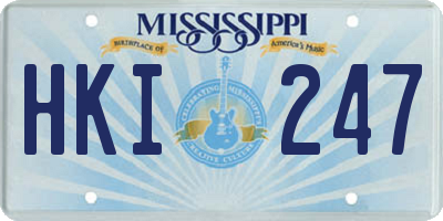 MS license plate HKI247