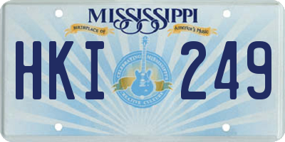 MS license plate HKI249