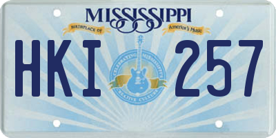 MS license plate HKI257