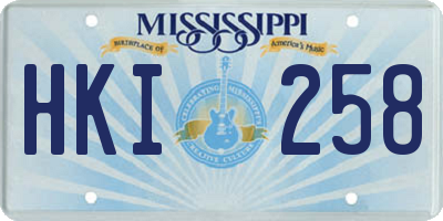 MS license plate HKI258