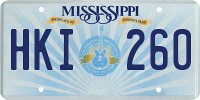 MS license plate HKI260