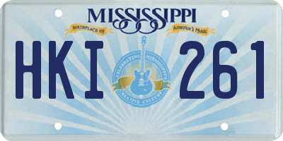 MS license plate HKI261