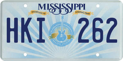 MS license plate HKI262