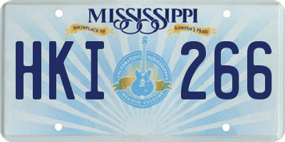 MS license plate HKI266