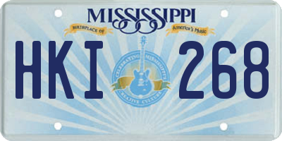 MS license plate HKI268