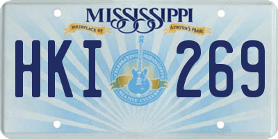 MS license plate HKI269