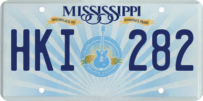 MS license plate HKI282