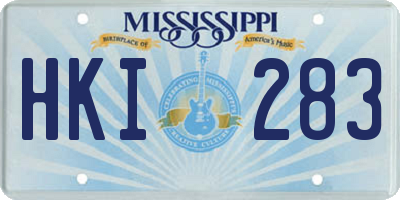 MS license plate HKI283
