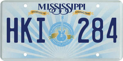 MS license plate HKI284