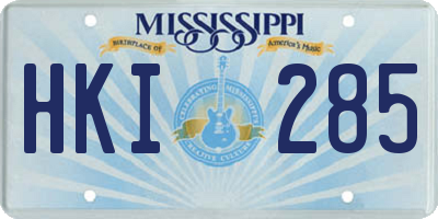MS license plate HKI285