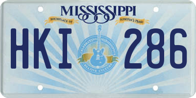 MS license plate HKI286