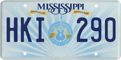 MS license plate HKI290