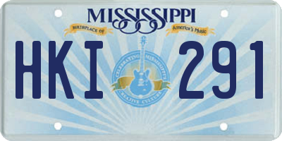 MS license plate HKI291